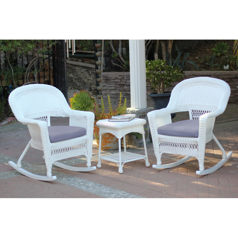 Starner 2 - Person Patio Conversation Set with Cushions, White, Steel