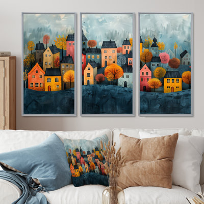 Scandinavian Nordic Style Homes In The City - Ensemble de décorations murales scandinaves