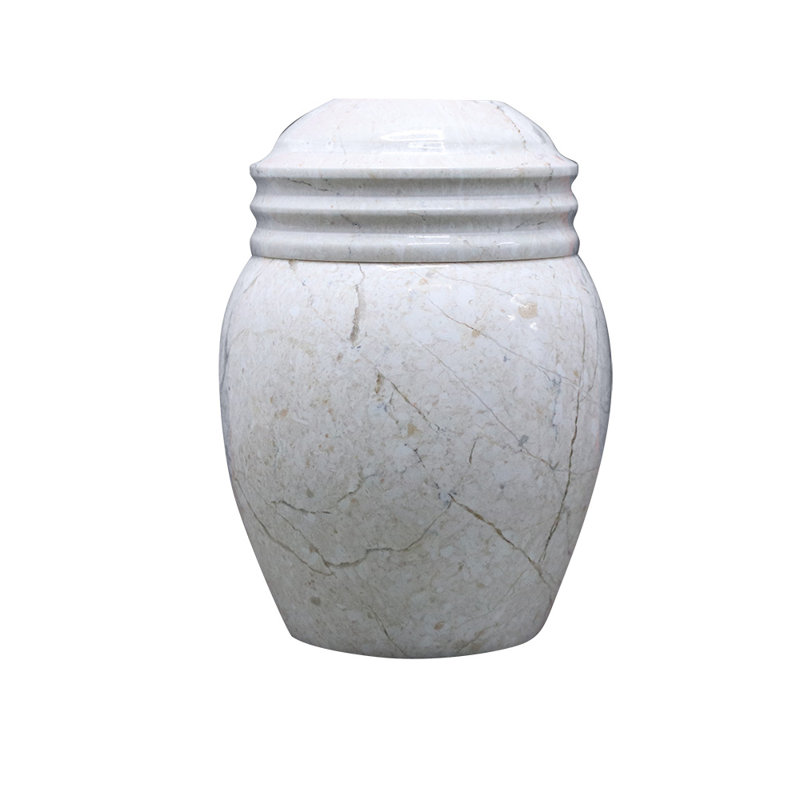 Marble Cremation Urn, 5.25h X 3.75w, 2.52 Lbs, White