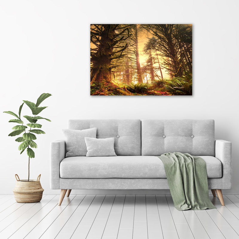 Glass Print Wall Art 100X70cm Image Printed On Glass Decorative Wall Picture Behind Toughened / Tempered Safety Real Glass For Kitchen & Living Room Theme:The Rainforest