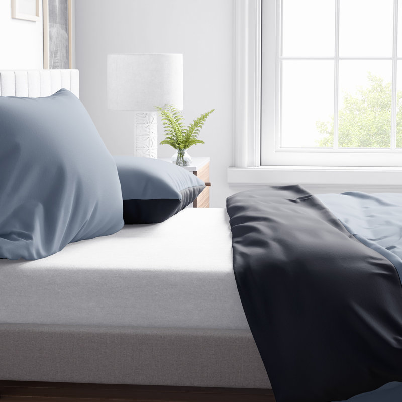 Reana Bedding, Gray, 135 x 200 cm - 1 Pillowcase (80 x 80 cm)