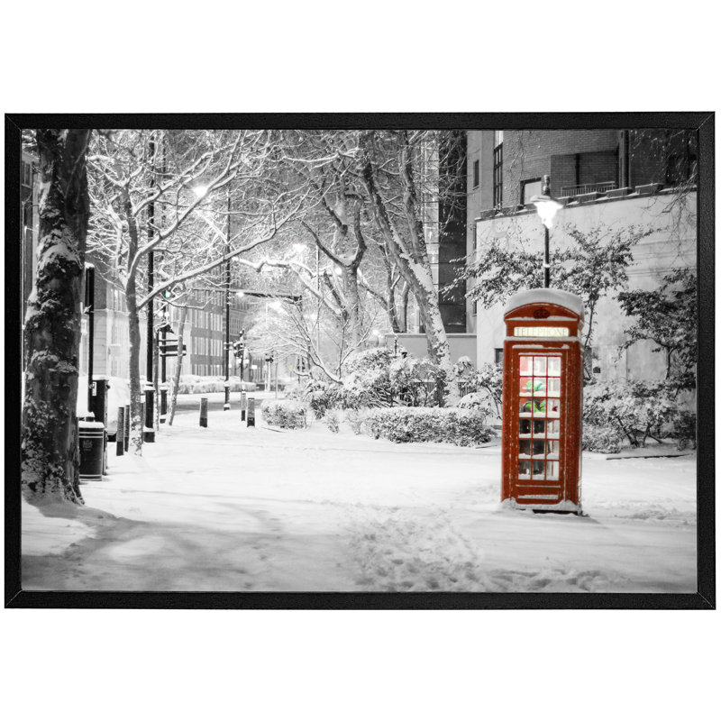 Tangires London Snow - Single Picture Frame Print, 41cm H x 61cm W x 4cm D, Brown