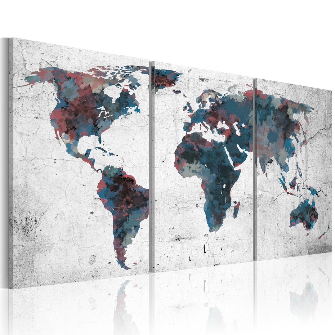 3-tlg. Leinwandbilder-Set Continental Drift