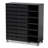 Modern and Contemporary  2 Door Wood 24 Pair Shoe Storage Cabinet with Open Shelves