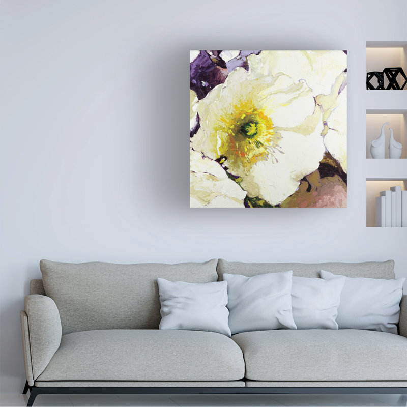 Art mural sur toile Coquelicots blancs de Shirley Novak, H 24 po x l 24 po
