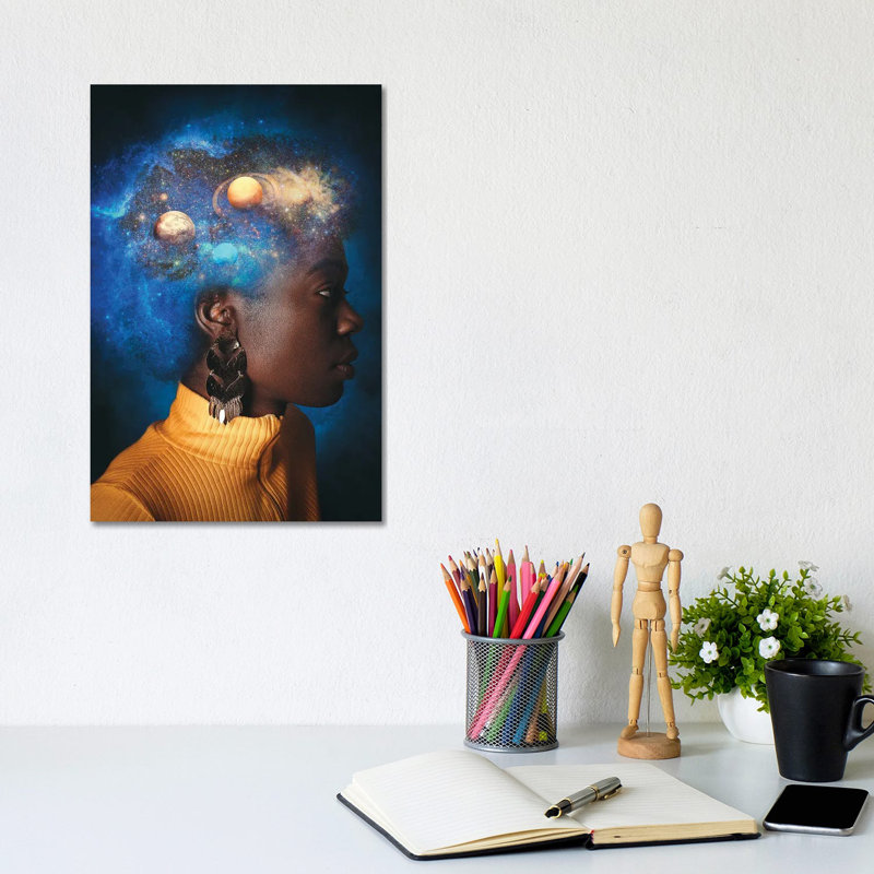 Afro Universe by Marischa Becker - Wrapped Canvas Gallery-Wrapped Canvas Giclée, 20.32 cm H x 30.48 cm W
