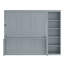 Grey Queen Bed With Integrated Desk And Shelf Compartments, Pine , Easy Fold For Space Utilization, No Box Spring Book Storage Materials, Space Design, Multiple Options-622984181-622984138