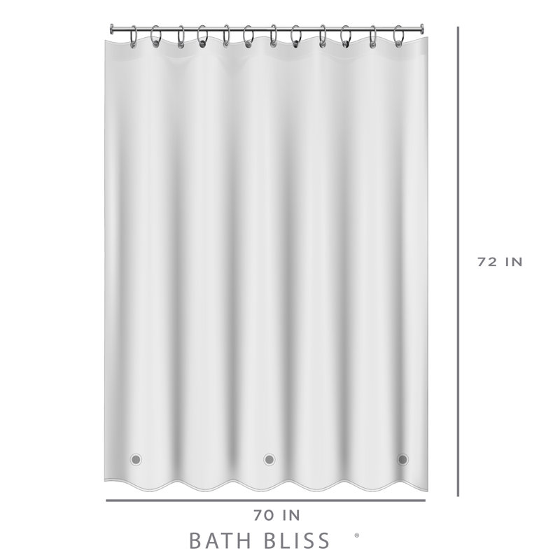 Bath Bliss 2 Pack Hotel Grade Peva Shower Curtain Liner, Clear