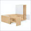 Lit plateforme double en bois avec 6 tiroirs, bureau, tablettes et garde-robe-1908621397