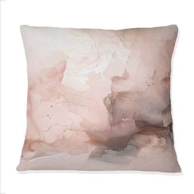 Pink Delicate Abstract Marble I - Abstract Marble Printed Throw Pillow