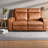 Modern Reclining Sofas, Brown PU Leather Adjustable Loveseat for Home