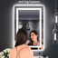 Miroir de salle de bain sans cadre à DEL, miroir intelligent-809660108
