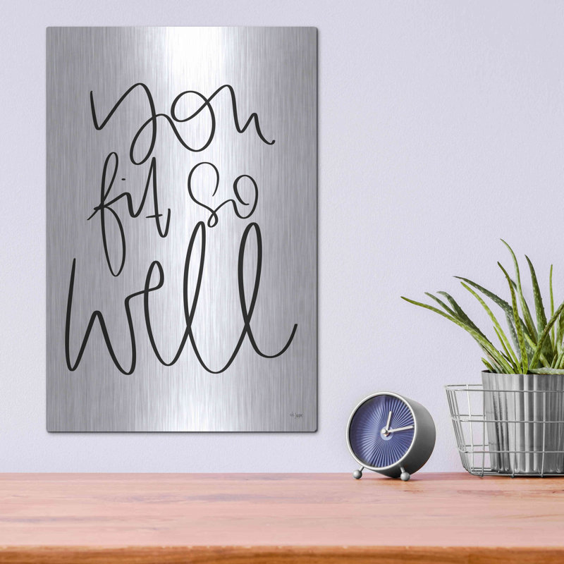 «You Fit So Well» par Jaxn Blvd., art mural en métal, H 16 po x l 12 po