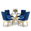 Ensemble de salle à manger à piédestal rond 5 pièces avec chaise capitonnée en velours pour salle à manger et salon-1248467044-1246170666-1248467047