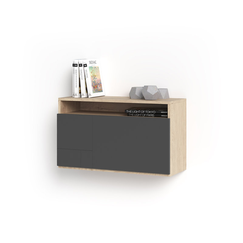 Fryman Floating Desk, Oak/Grey