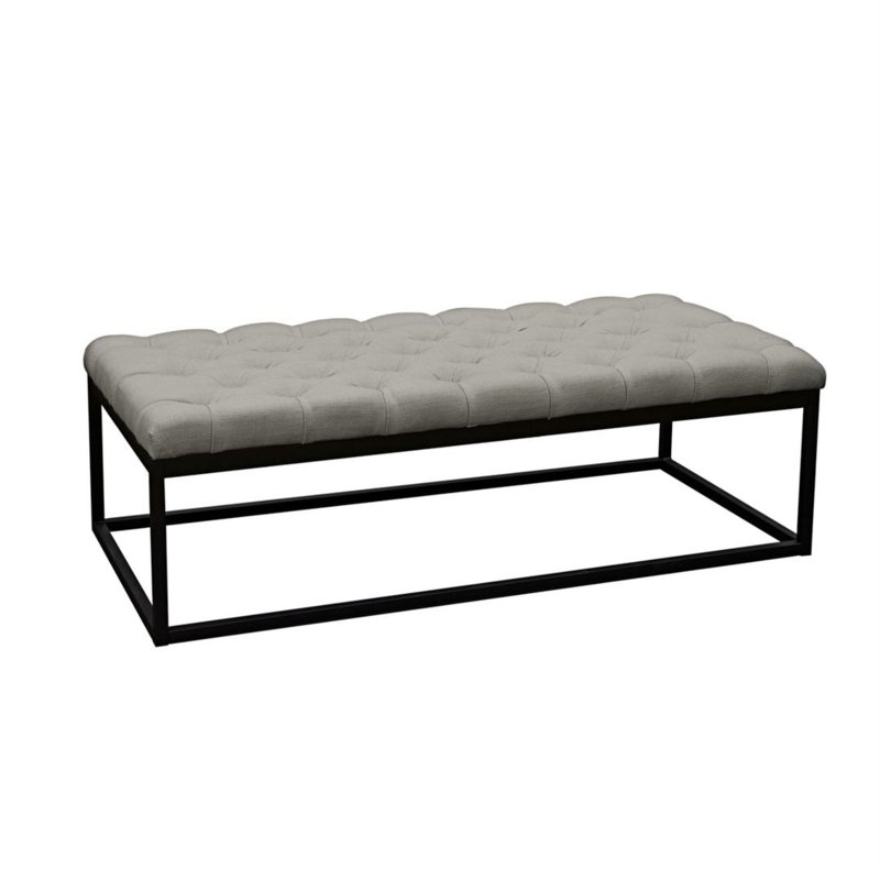 Banc de salle à manger Îleen, 19" H x 58" lx 28" D, Gris