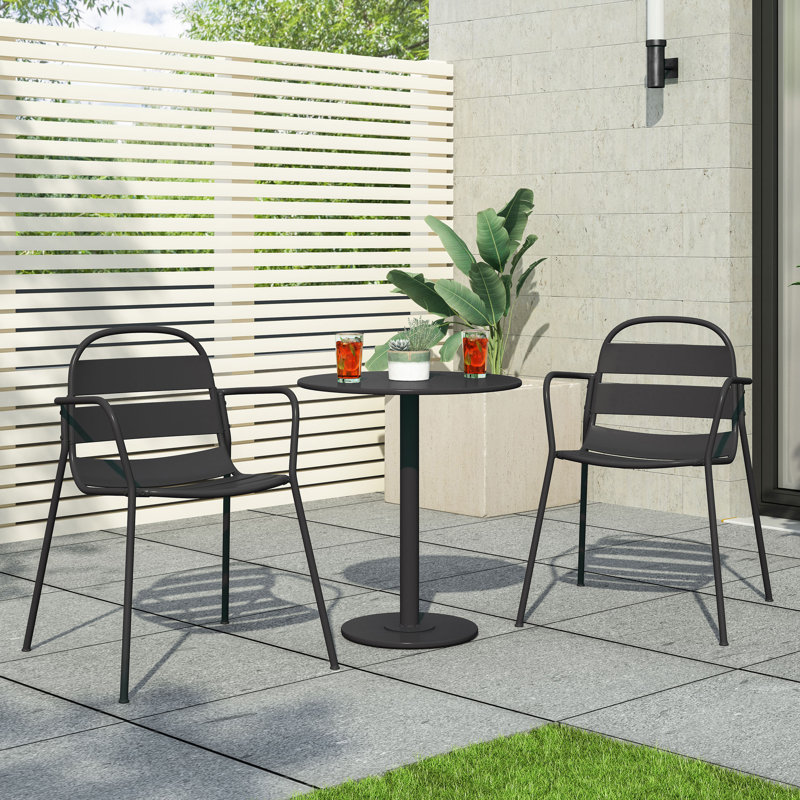 Ensemble de bistro Fredell, Noir mat