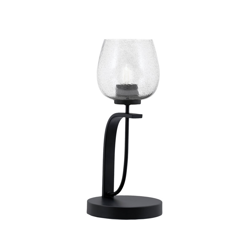 Lampe d'appoint Buiey Cavella, fini noir mat avec verre fumé de 6 po