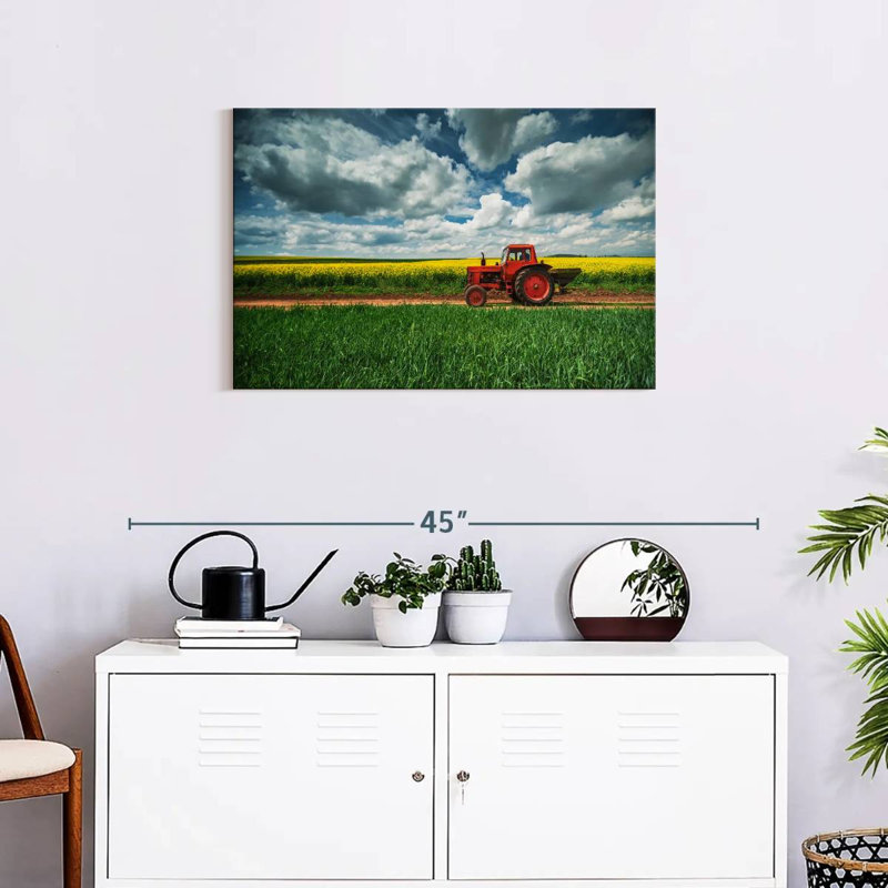 Alvord Red Field Tractor, 20" H x 30" W