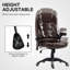 Fauteuil de massage avec vibration à 6 points, brun foncé-592649925