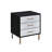 3 Nightstand In Black, Silver And Gold - Sleek Functional Bedroom Storage Enhancing Style