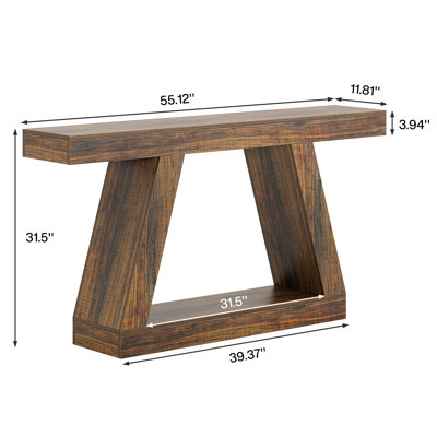 Chasidi Rectangular Pedestal Console Table