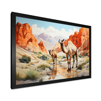 «Camel Desert Wanderer Geometric», reproduction sur toile