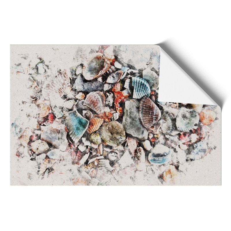 Shells on the Beach Watercolour - Frameless Print, 59cm H x 84cm W x 0.1cm D