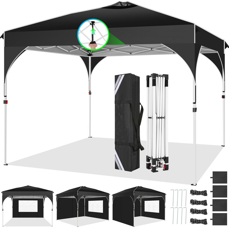 10 x 10 tentes escamotables pour les fêtes, Noir, noir, noir, noir