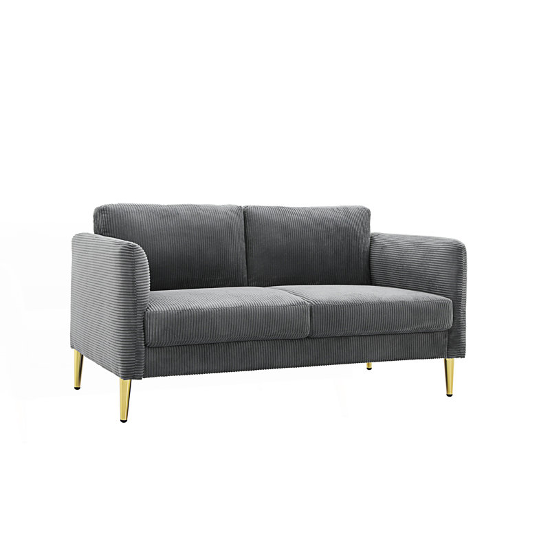 Causeuse moderne, coussins rembourrés moelleux, Gris