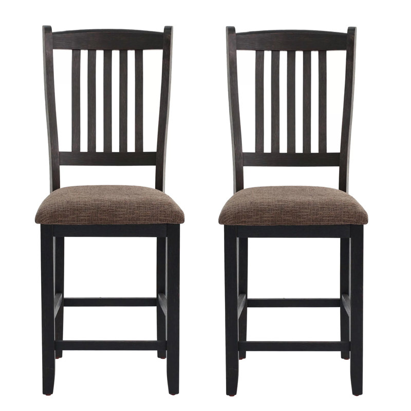 Ensemble de 2 chaises à hauteur de comptoir en bois massif
