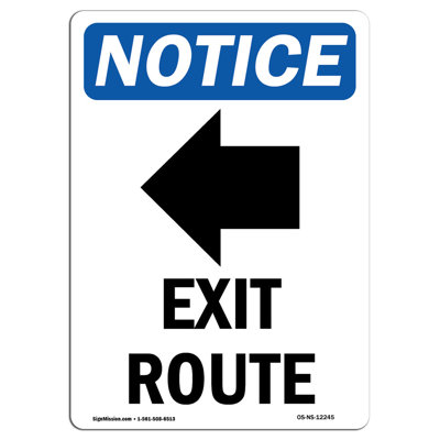 Exit Route Sign with Symbol