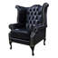 Chesterfield 3 Seater Sofa + Club Chair + Queen Anne Chair Old English Leather Sofa Offer-754944362