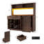 Armoire de cuisine 55 po avec huche, lumières DEL, station de charge, armoire à déchets coulissante, support à vin, porte-verres à vin et tablettes réglables 55 po-2078339876