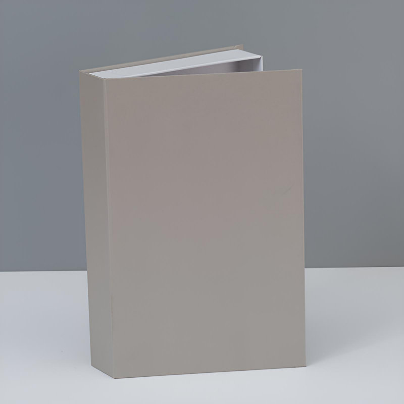 Boîte de décoration élégante en faux livre pour un style intérieur sophistiqué, Gris