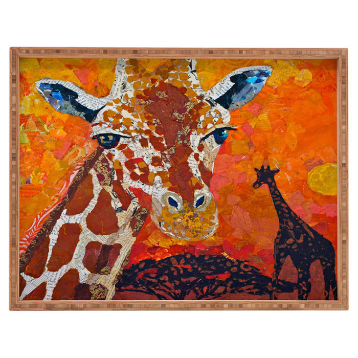 Plateau de service en bambou giraffe
