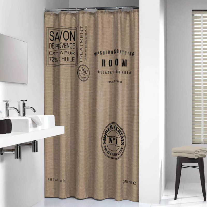 Sealskin Shower Curtain Provence 180cm Ecru