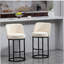 Ensemble de 2 tabourets de bar à hauteur de comptoir, tabourets de bar moderne avec dossier, tabourets de bar rembourrés en lin pour îlot de cuisine