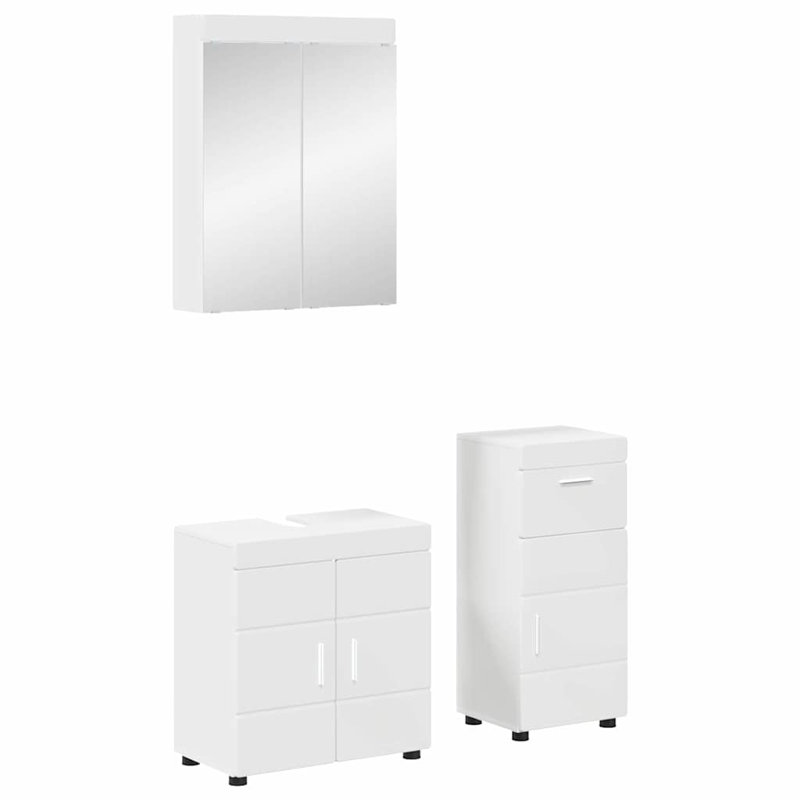 Vanity & Mirror Set, White