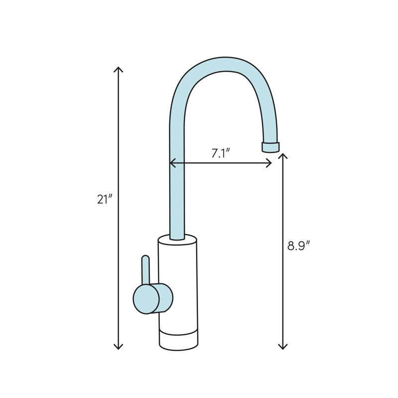 Robinet de cuisine à poignée simple Elba, Chrome
