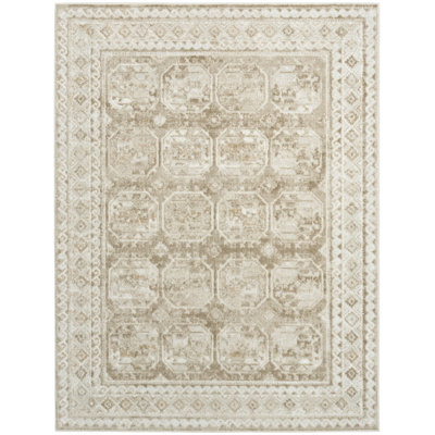 Leuchte 4' x 6' Ivory Taupe Vintage Indoor Rug