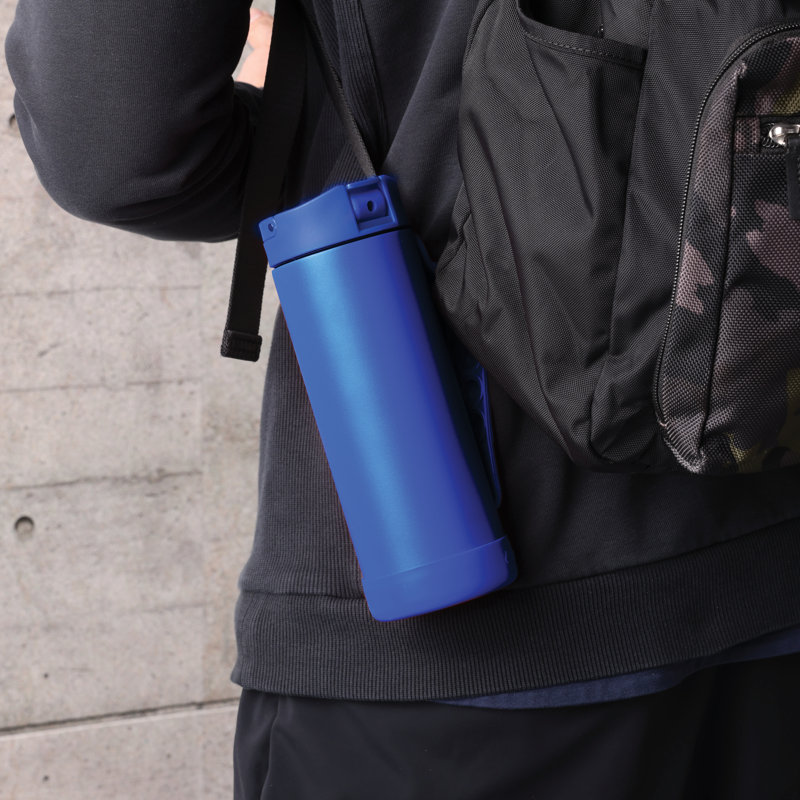 Bouteilles d'eau élémentaires 14 oz pour enfants en acier inoxydable avec couvercle en paille, Bleu royal