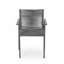 Chaise de salle à manger d'extérieur moderne en aluminium avec siège en corde (ensemble de 2), gris et gris foncé