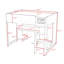 Lit mezzanine en bois avec bureau, garde-robe, DEL et tiroir-2092217364