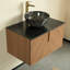 Lavabo de salle de bain 14 "en céramique avec motif de pierre, sans robinet, noir