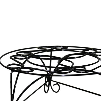 Support pour plante en métal coulé de 6,08 po de hauteur, 14,4 po - Pièce de décoration élégante et moderne