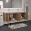Meuble-lavabo mural imitation chêne 60 po avec lavabo en résine blanche, 4 portes à fermeture en douceur-1581896118