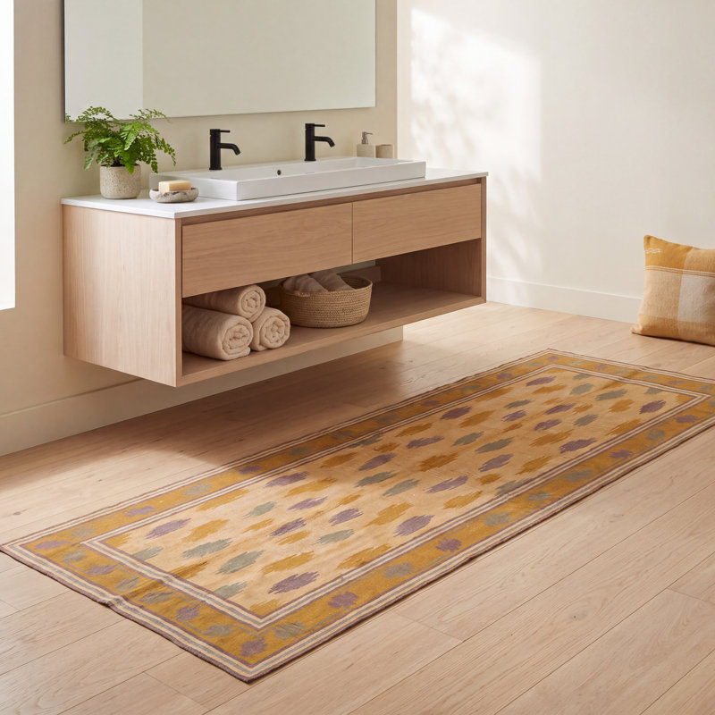 Tapis Lowland2 moderne à motifs mosaïques abstraites or, vert et gris, lavable à la machine, antidérapant, à poils courts, pour l'intérieur et l'extérieur, adapté aux animaux domestiques, idéal pour le salon, la chambre, la salle à manger, l'entrée, le couloir ou le bureau.