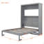 Grand lit escamotable mural avec tablettes