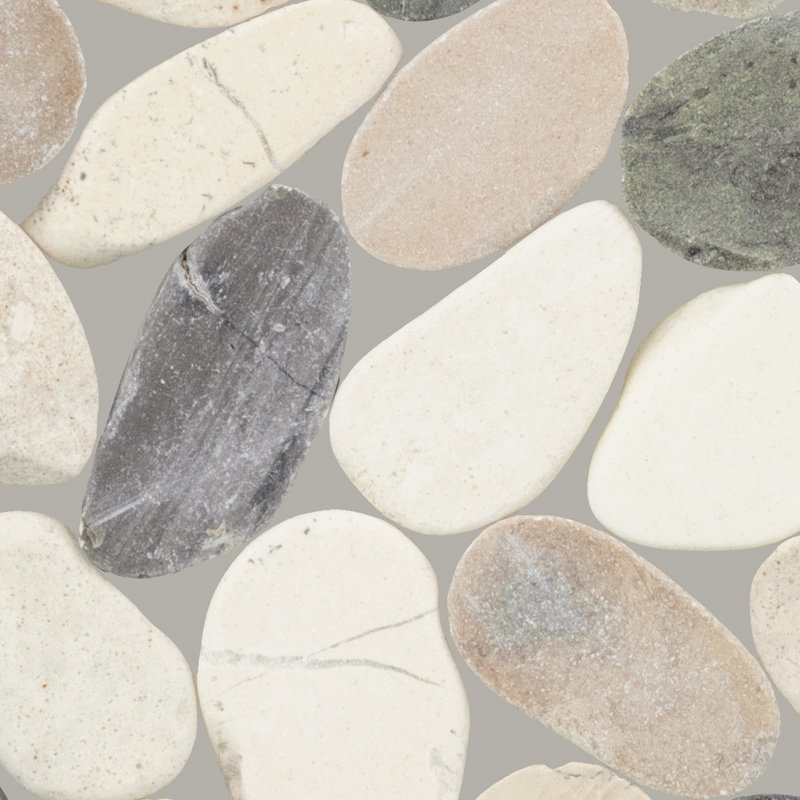 Mosaïque de galets en pierre naturelle Daltile Pebble Oasis 11 po x 10 po (17 pièces par carton), Port